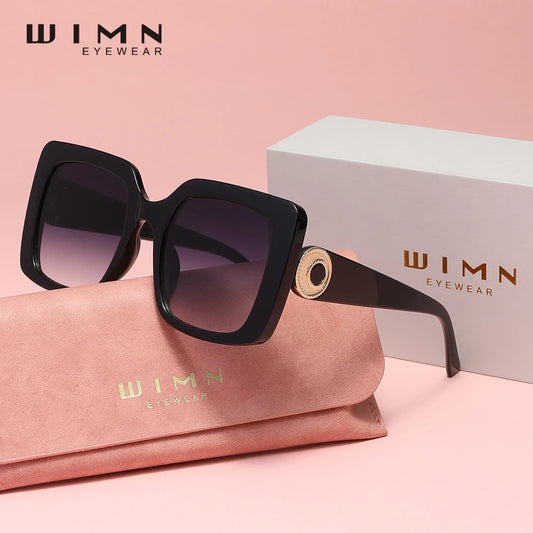 WIMN Big Frame Square Sunglasses Women Glasses Designer Vintage Luxury Eyewear UV400 Party Travel  Eyewear